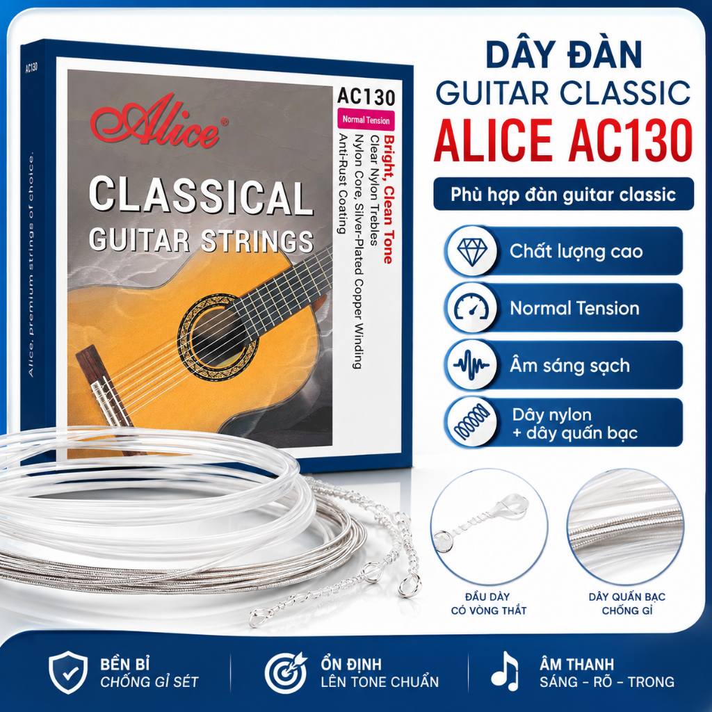 Dây Đàn Guitar Classic Alice AC130 Chính Hãng