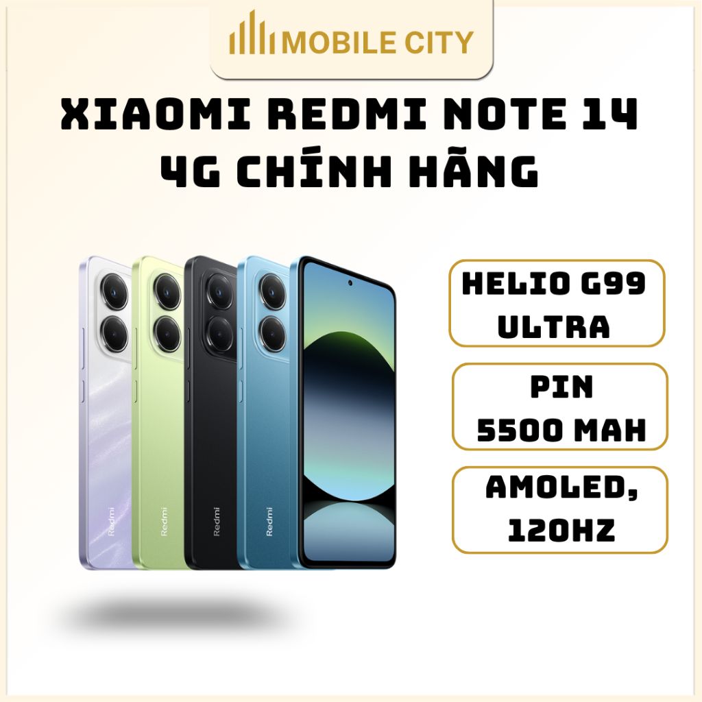 Điện thoại Xiaomi REDMI Note 14 4G Chính hãng - MobileCity
