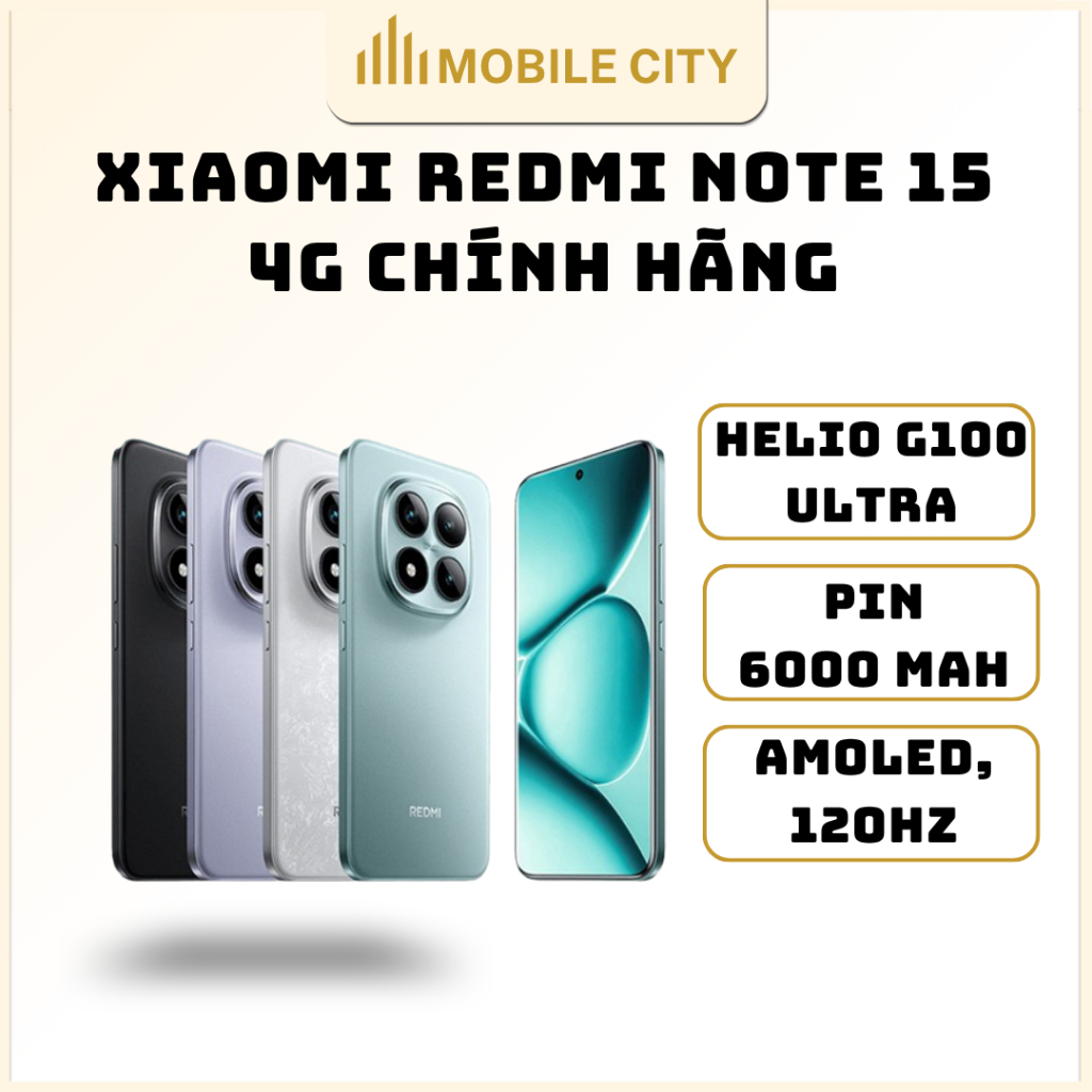 Điện thoại Xiaomi Redmi Note 15 4G Chính hãng - MobileCity