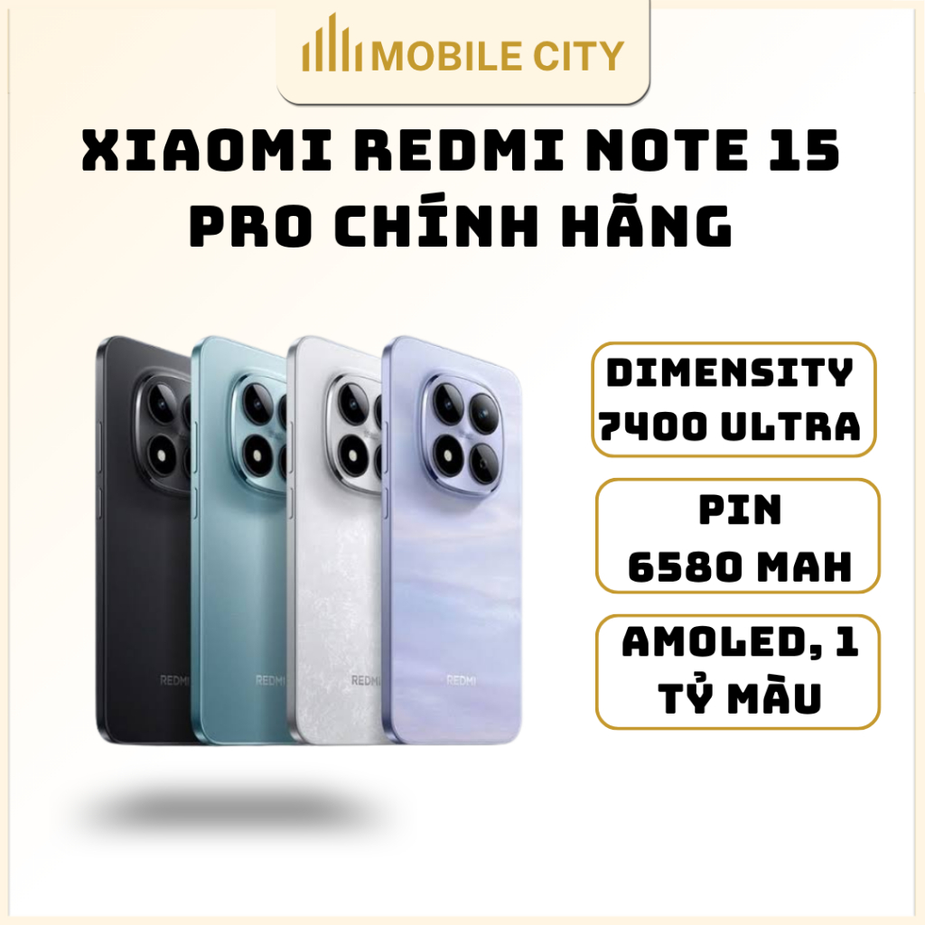 Điện thoại Xiaomi REDMI Note 15 Pro 5G Chính hãng - MobileCity