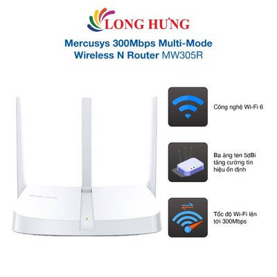 Thiết bị định tuyến mạng không dây Mercusys Router Wifi 4 300Mbps Multi-Mode Wireless N MW305R - Hàng chính hãng