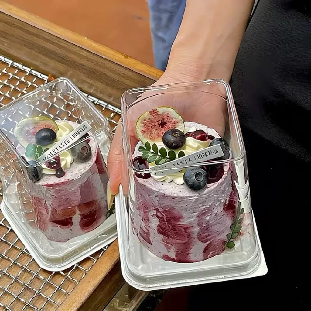 Hộp nhựa đựng bánh kem mini nắp cao trong suốt⁠ (set 50h)