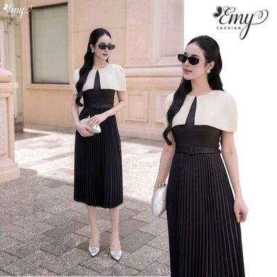 Đầm Thiết Kế EMY Thời Trang Cao Cấp EM4126 Vải Dệt Vân Nổi Sang Chảnh Đi Tiệc