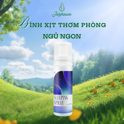 Bình xịt thơm phòng ngủ ngon Sleeping Spray Julyhouse 100ml hương hoa Lavender thư giãn, thoải mái