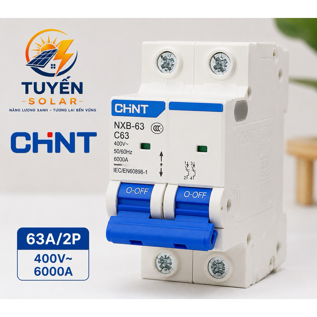 APTOMAT CHINT NXB- 63A Chính hãng | CB 63A | MCB 63A | APTOMAT Tủ điện. Điện năng lượng mặt trời