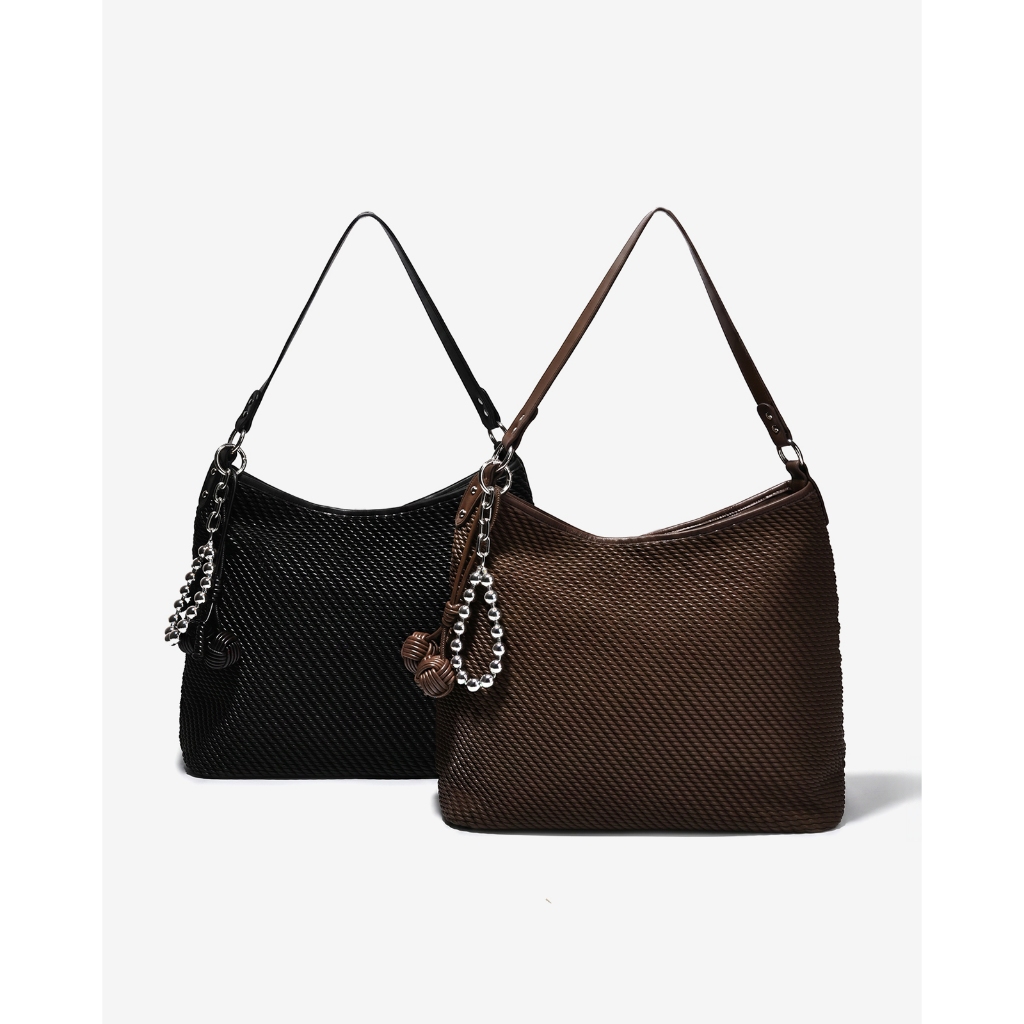 Túi Đeo Vai Dáng Hobo Vân Đan Phối Charm Zucia The Luminara N11 - JS11