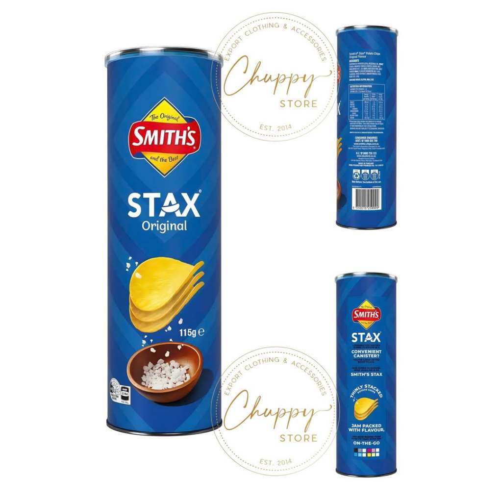 [HÀNG NHẬP ÚC BAY AIR FULL BILL] Smith's Stax Potato Chips Original 115g- Khoai tây chiên Smith's St