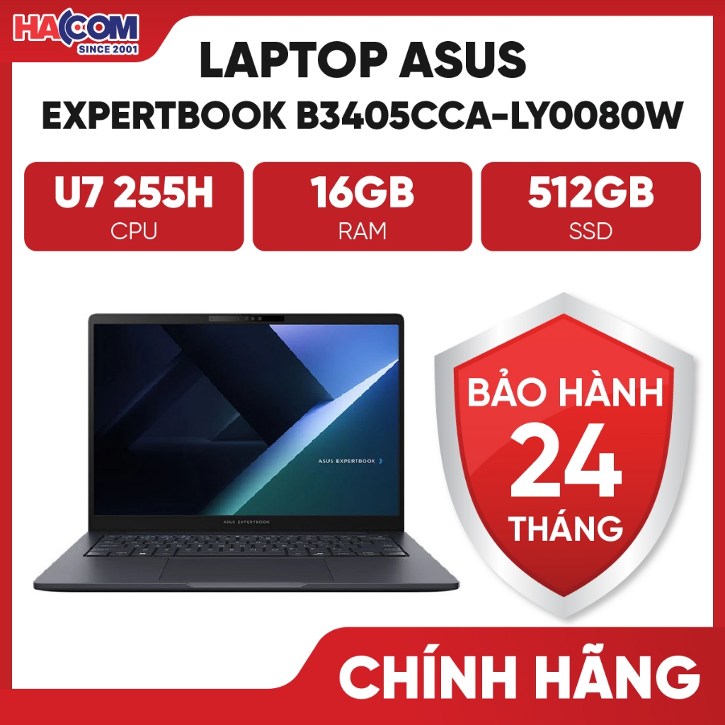 Laptop Asus ExpertBook B3405CCA-LY0080W/LY0077W (Ultra5/Ultra57-255H/Intel Graphics 16GB/512GB/Win11