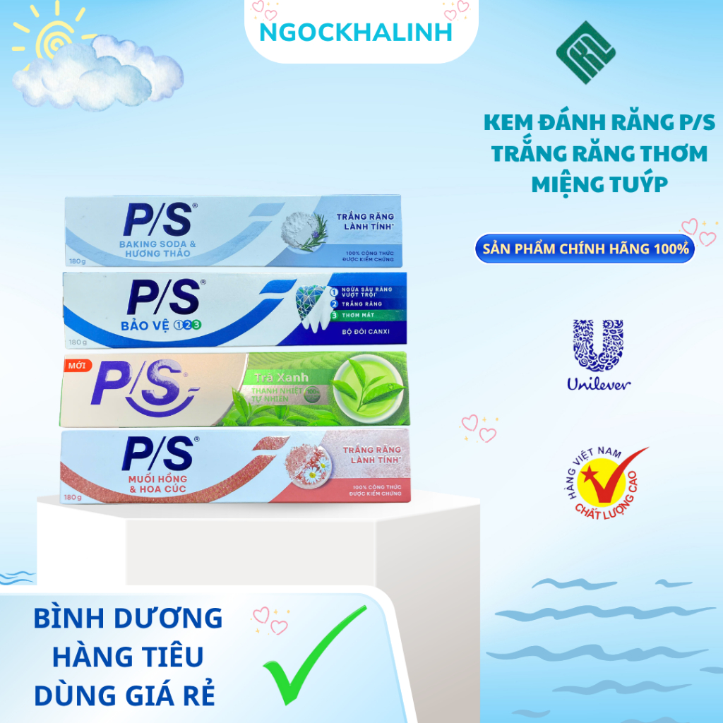 Kem đánh răng P/S trắng răng thơm miệng tuýp