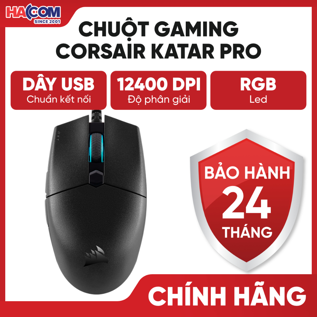 Chuột Corsair Katar Pro (PAW3327) (CH-930C011-AP) - Bảo Hành 24 Tháng HACOM PC