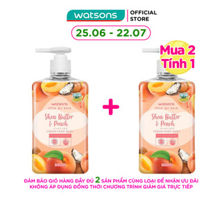 Kem Rửa Tay Hương Bơ Hạt Mỡ và Đào Watsons Shea Butter & Peach Scented Cream Hand Wash 500ml