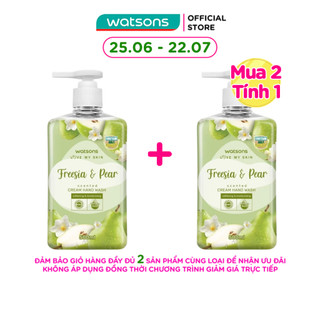 Kem Rửa Tay Hương Hoa Lan Và Lê Watsons Freesia & Pear Scented Cream Hand Wash 500ml