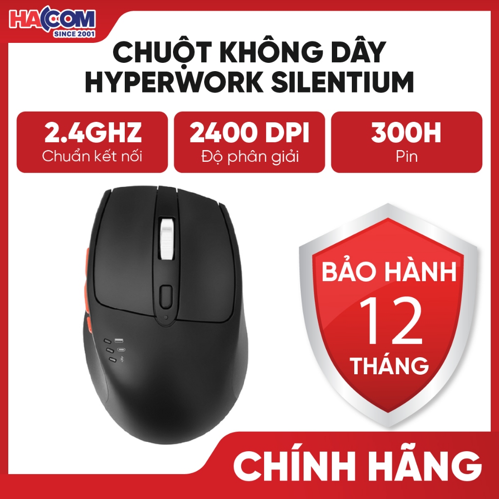 Chuột không dây Bluetooth Hyperwork Silentium HACOM PC