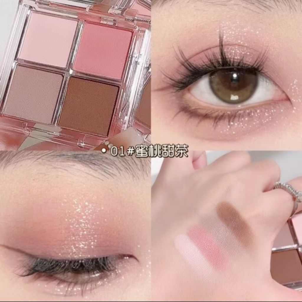 Bảng phấn mắt FAMOTY gồm 4 ô màu 01 hồng, nâu, phù hợp cho phái nữ