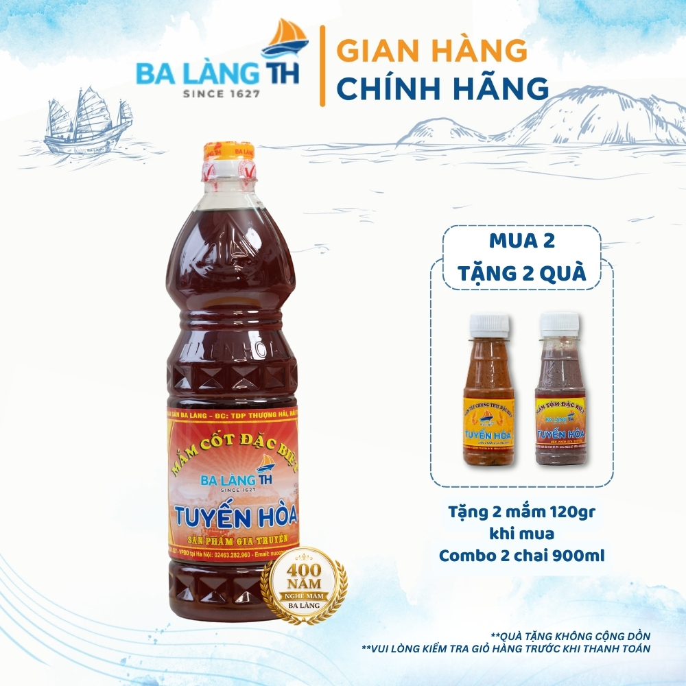 Nước Mắm Cốt Đặc Biệt Ba Làng TH 900ml