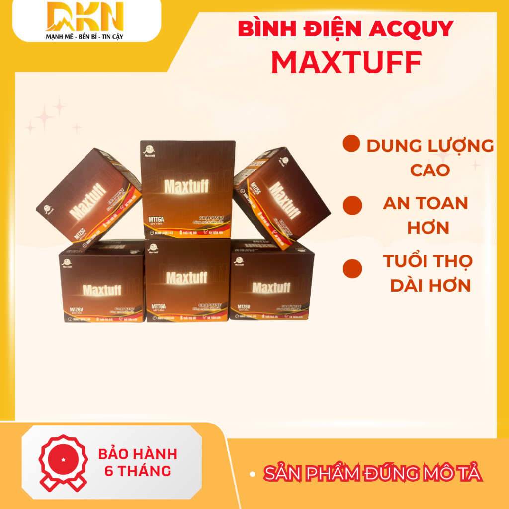 Bình ắc quy xe máy kín khí cao cấp Maxtuf(12V-5AH,12V-5,5 Ah,12V-6AH,)( ắc quy xe máy 12v.