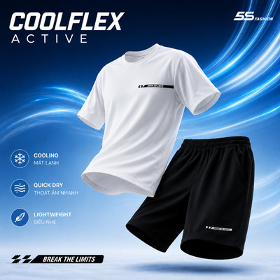 Bộ Quần Áo Nam Ngắn Tay COOLFLEX ACTIVE 5S FASHION Nhẹ Mát, Nhanh Khô, Thoáng Khí MBTS26012