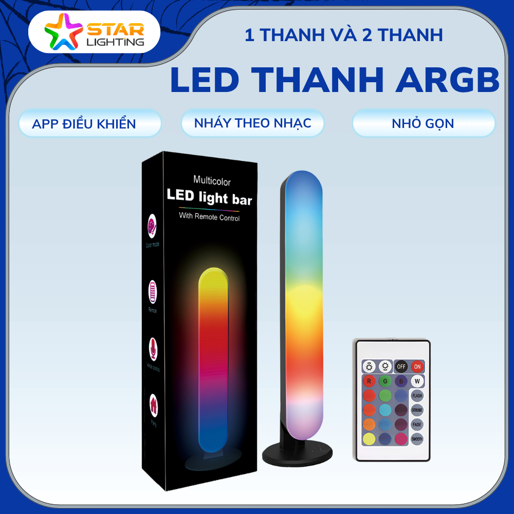 Thanh Đèn LED aRGB, RGB Nháy Theo Nhạc - Cài Góc Máy PC & Decor Phòng