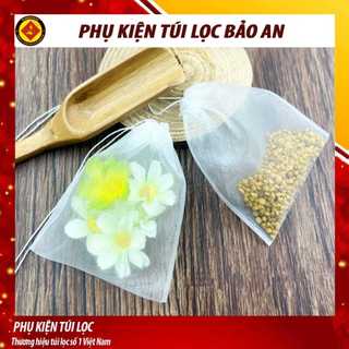 Combo 100 Túi lọc trà, cafe, thảo dược LƯỚI CÓ DÂY RÚT nhiều kích thước- Phukientuiloc