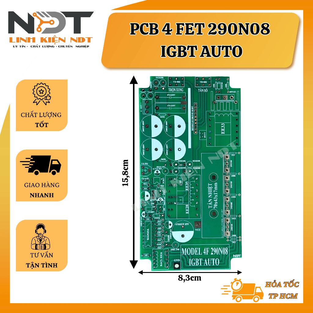 MẠCH PCB 4 FET LỚN IGBT - ĐIỆN TỬ NDT