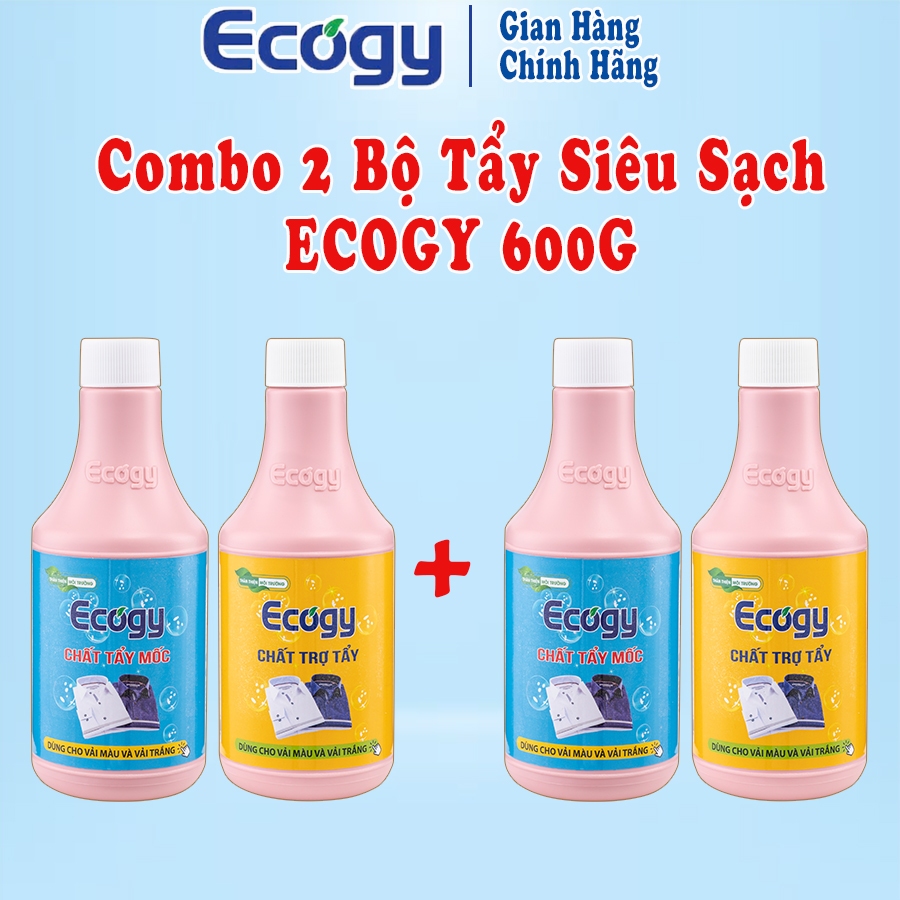 (Kèm dạng Xịt trong mô tả) Combo 2 Bộ Tẩy Mốc Siêu Sạch Ecogy_Tẩy sạch vết mốc, thâm kim,trà,cafe,.