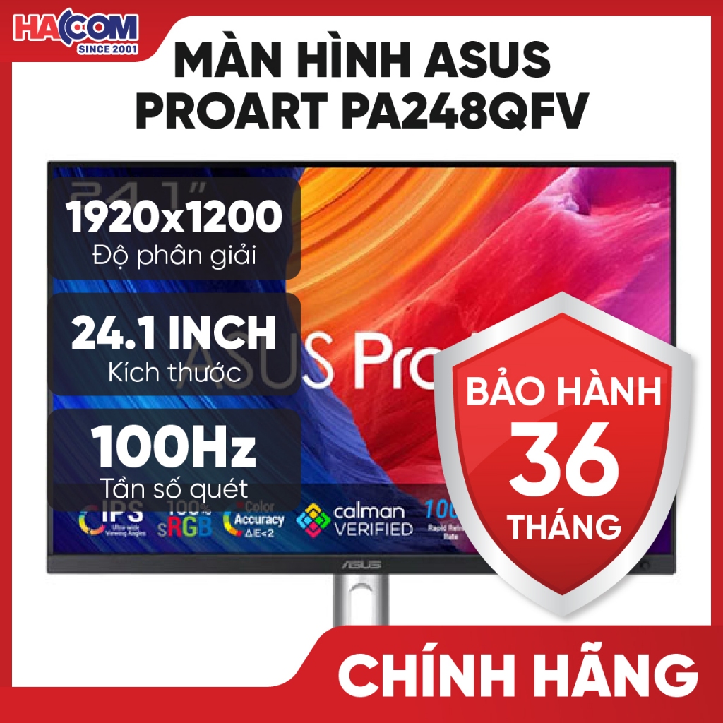 Màn Hình Đồ Hoạ Asus ProArt PA247CV PA248QFV (HDMI, DP, Type-C) Chính Hãng - BH 36 Tháng HACOM PC
