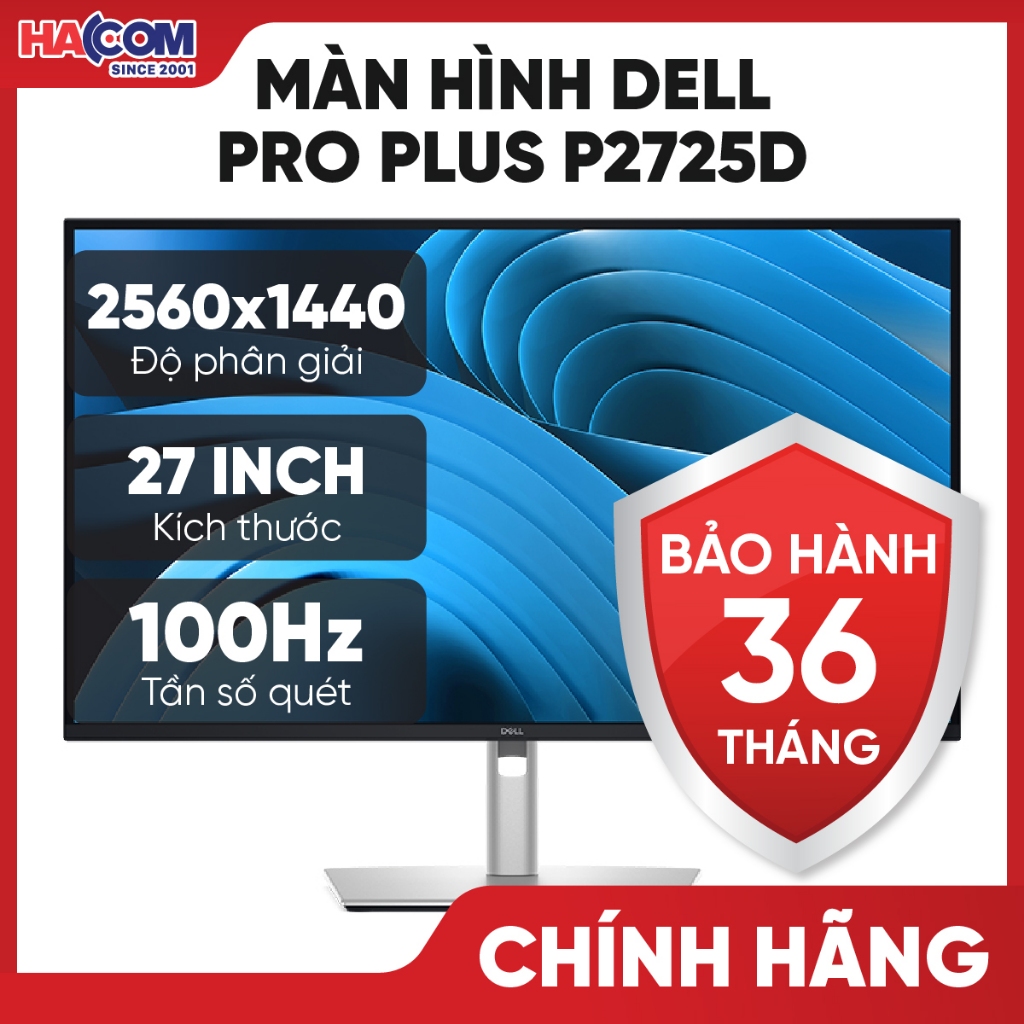 Màn Hình Dell Pro Plus P2725D (27Inch/2560x1440/QHD/IPS/2K/100Hz/HDMI/DP/USB-C/5ms) - BH 36 Tháng