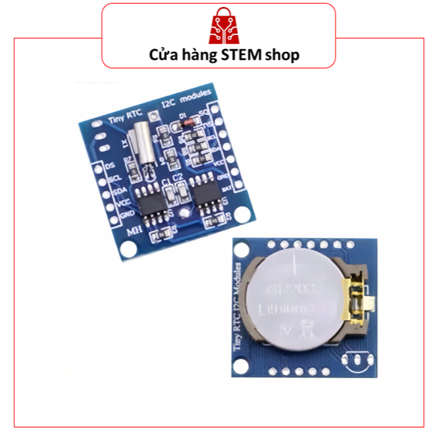 Module RTC DS1307 Kèm Pin – Đồng Hồ Thời Gian Thực I2C Cho Arduino ESP32 Raspberry Pi