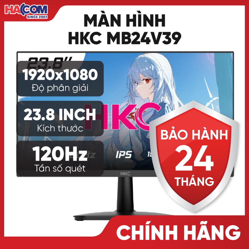 Màn Hình 24 Inch HKC MB24V39 (23.8 inch/FHD/IPS/120Hz/4ms) - BH 24 Tháng HACOM PC