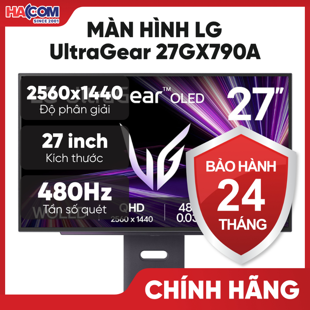 Màn Hình LG UltraGear 27GX790A (27 inch/QHD/OLED/480Hz/0.03ms) - BH 24 Tháng HACOM PC