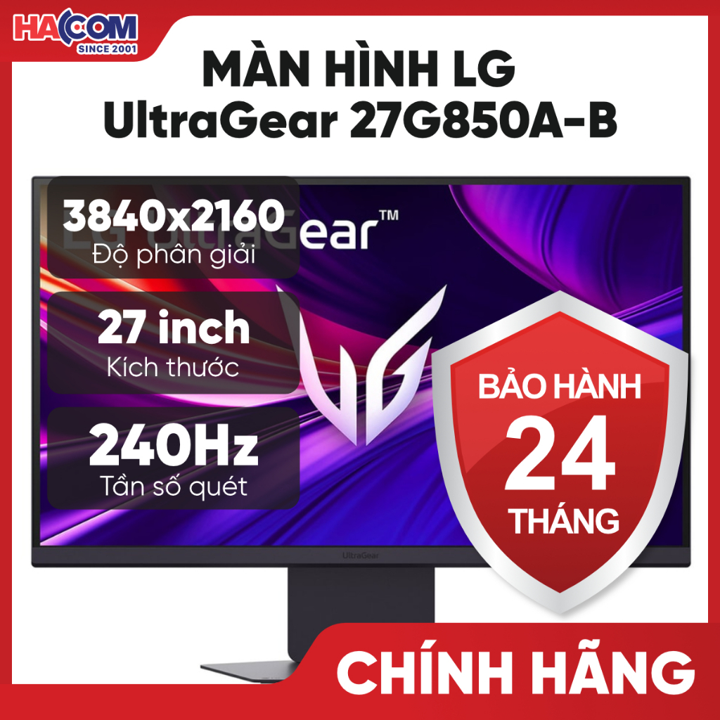 Màn Hình LG UltraGear 27G850A-B (27 inch/Nano IPS/UHD-240Hz/FHD-4800Hz/1ms) - BH 24 Tháng HACOM PC