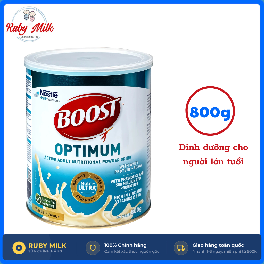 Sữa Bột Nestle Boost Optimum Lon 800g Dinh Dưỡng Dành Cho Người Trung Và Cao Tuổi