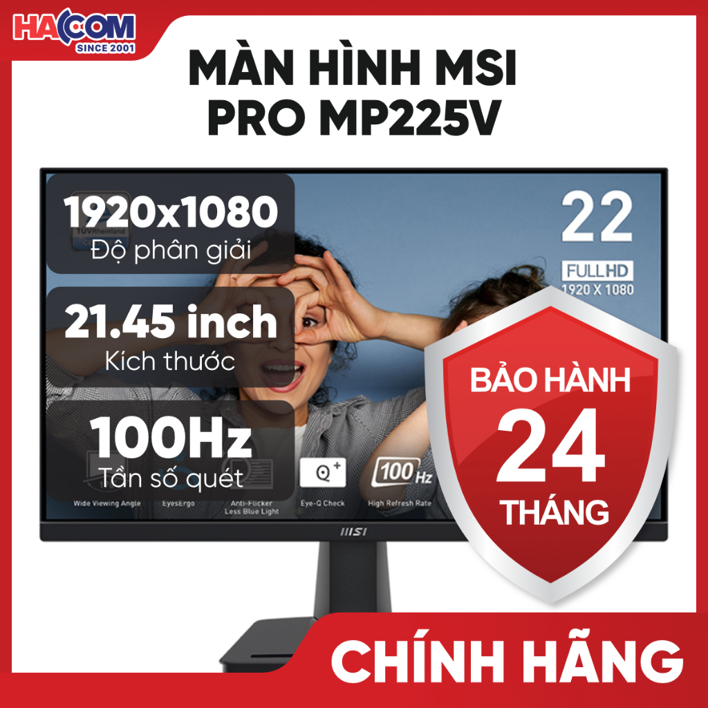 Màn Hình MSI PRO MP225V (21.45 inch/FHD/VA/100Hz/1ms) - BH 24 Tháng HACOM PC