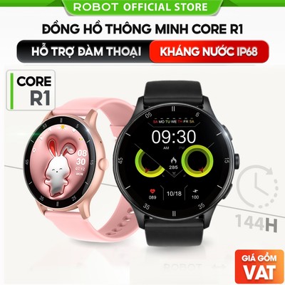 Đồng hồ thông mình ROBOT CORE R1 màn hình TFT 1.28 in chống nước IP68 PIN 144H