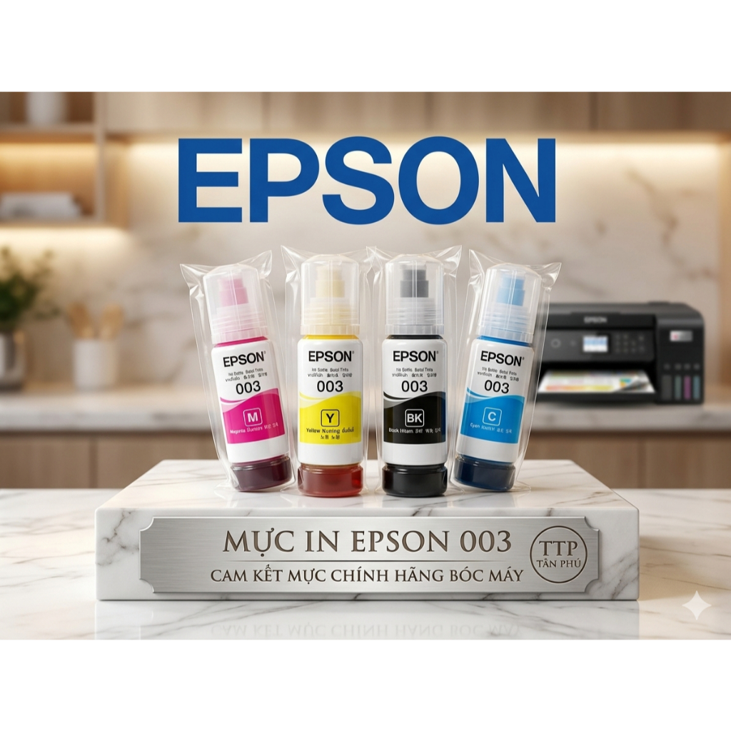 Combo Mực In Chính Hãng Epson 003 Dùng Cho Máy L1110/L3110/L3150/L5190/L1216/l1210/L3216/l3210/l3250