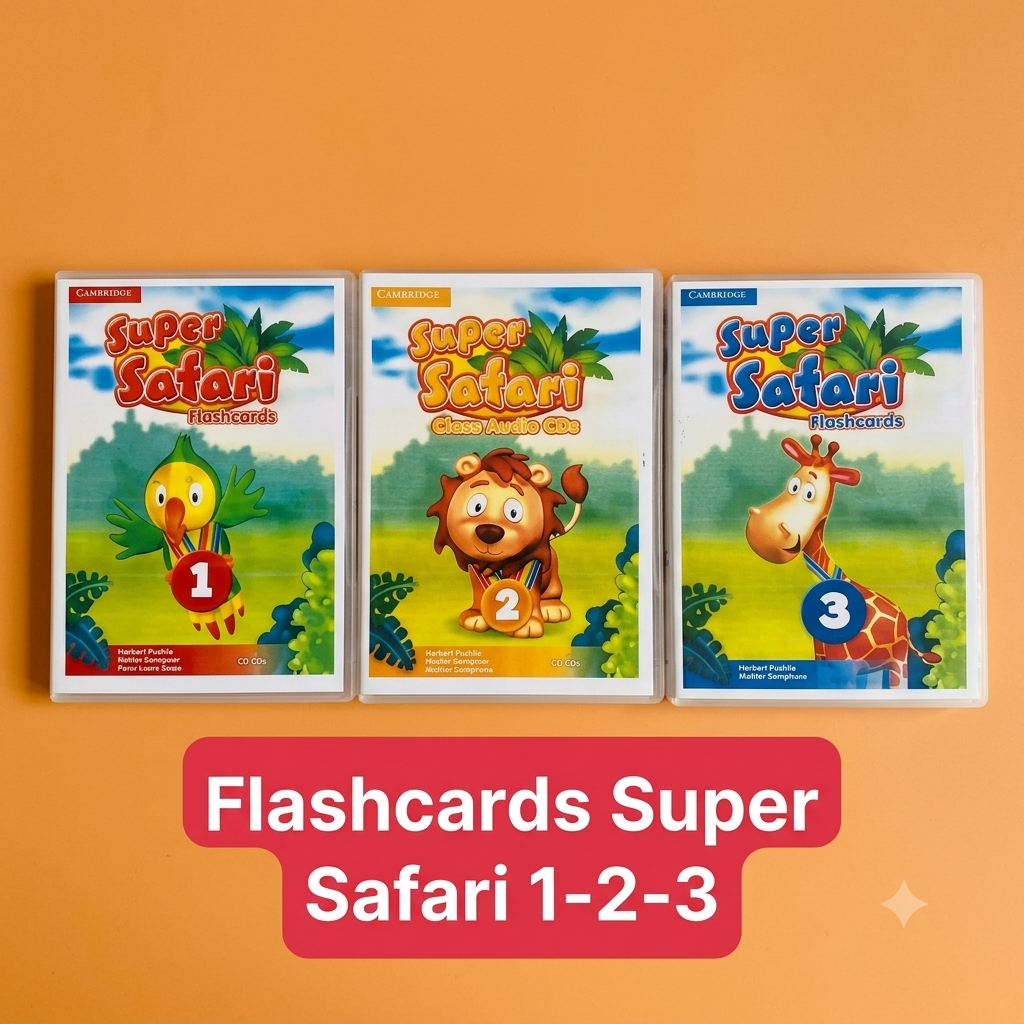 Thẻ Flashcard Supper Safari 123 ép plastic (A5) - Flashcard cho bé