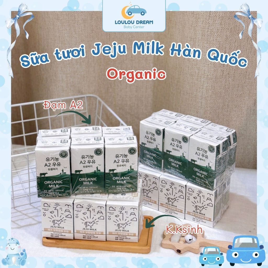 Sữa tươi Jeju Milk không ksinh bổ sung canxi giúp bé tăng cao 115ml