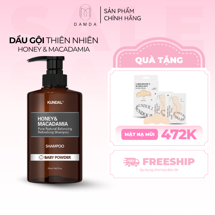 Dầu gội thiên nhiên KUNDAL HONEY & MACADAMIA SHAMPOO 500ml | DAMDAVN