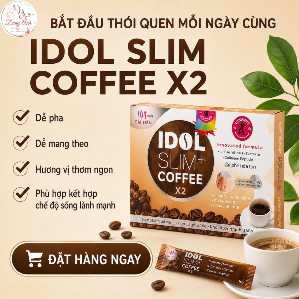Cà Phê Idol Slim Coffee X2 Hương Vị Đậm Đà Dễ Pha Dùng Tại Nhà Văn Phòng