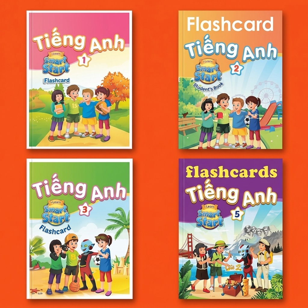 Bộ Thẻ ảnh tiếng anh lớp 1 đến lớp 5_Flashcard I Learn Smart Start Level 1,2,3,4,5 mới