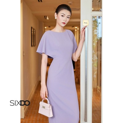 Đầm tím bút chì SIXDO (Woven Pencil Dress)