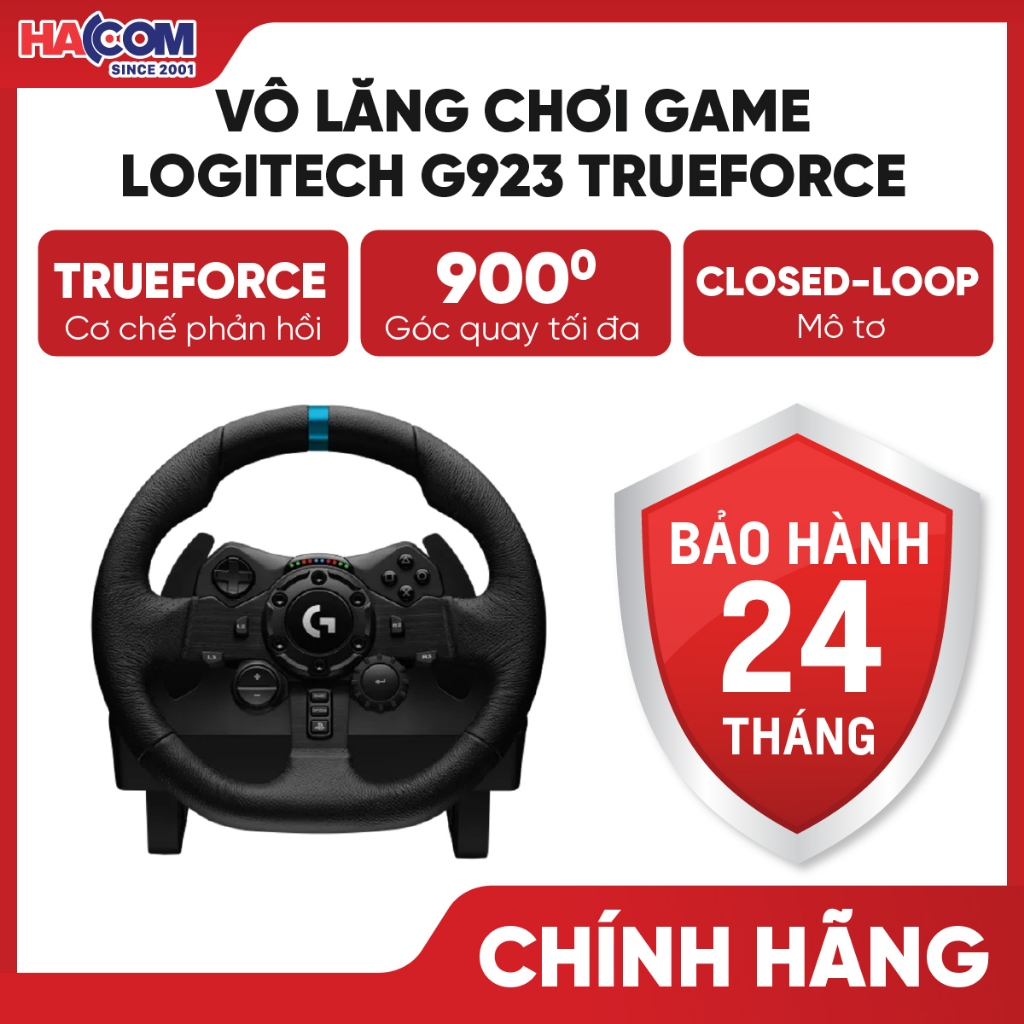Bộ Vô Lăng Chơi Game Logitech G923 TrueForce/G29 DRIVING FORCE (PS/PC) - BH 24 Tháng HACOM PC