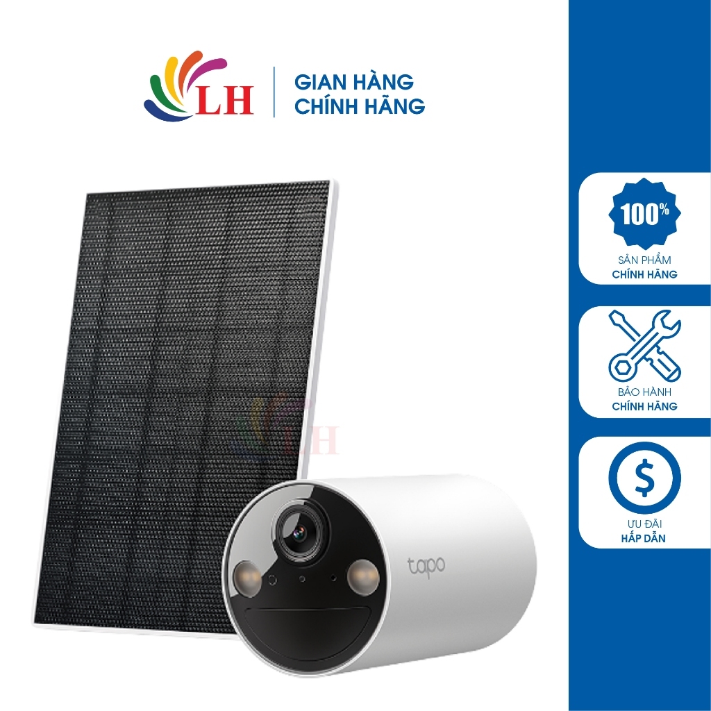 Camera an ninh năng lượng mặt trời TP-Link Tapo AI Kit Solar-Powered Security 2K Tapo C410 KIT - Hàn
