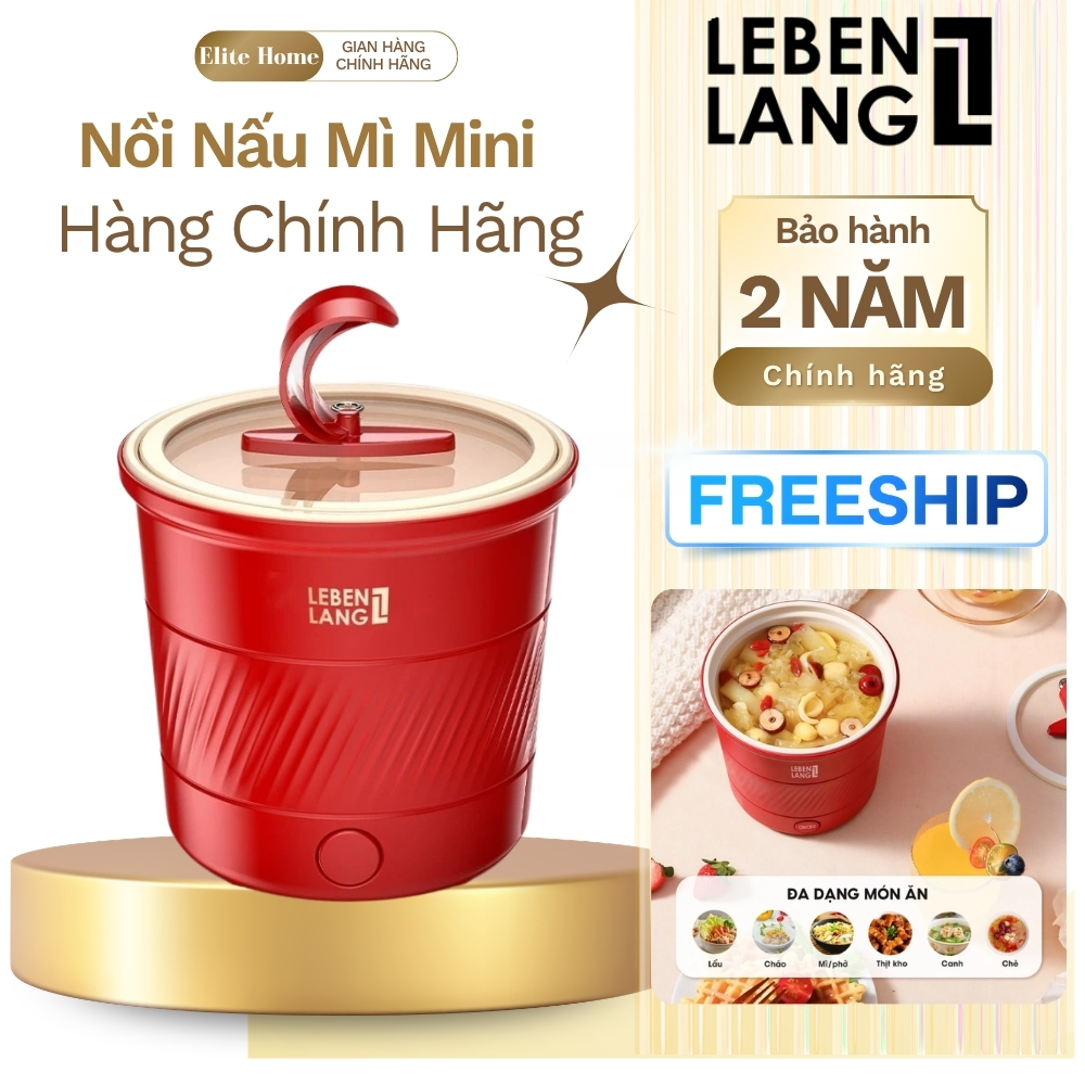 Nồi Nấu Mì Mini Lebenlang LBL0505 Đa Năng 1.5L, Chống Dính Cao Cấp, Nấu Mì, Cháo, Lẩu Mini Tiện Lợi
