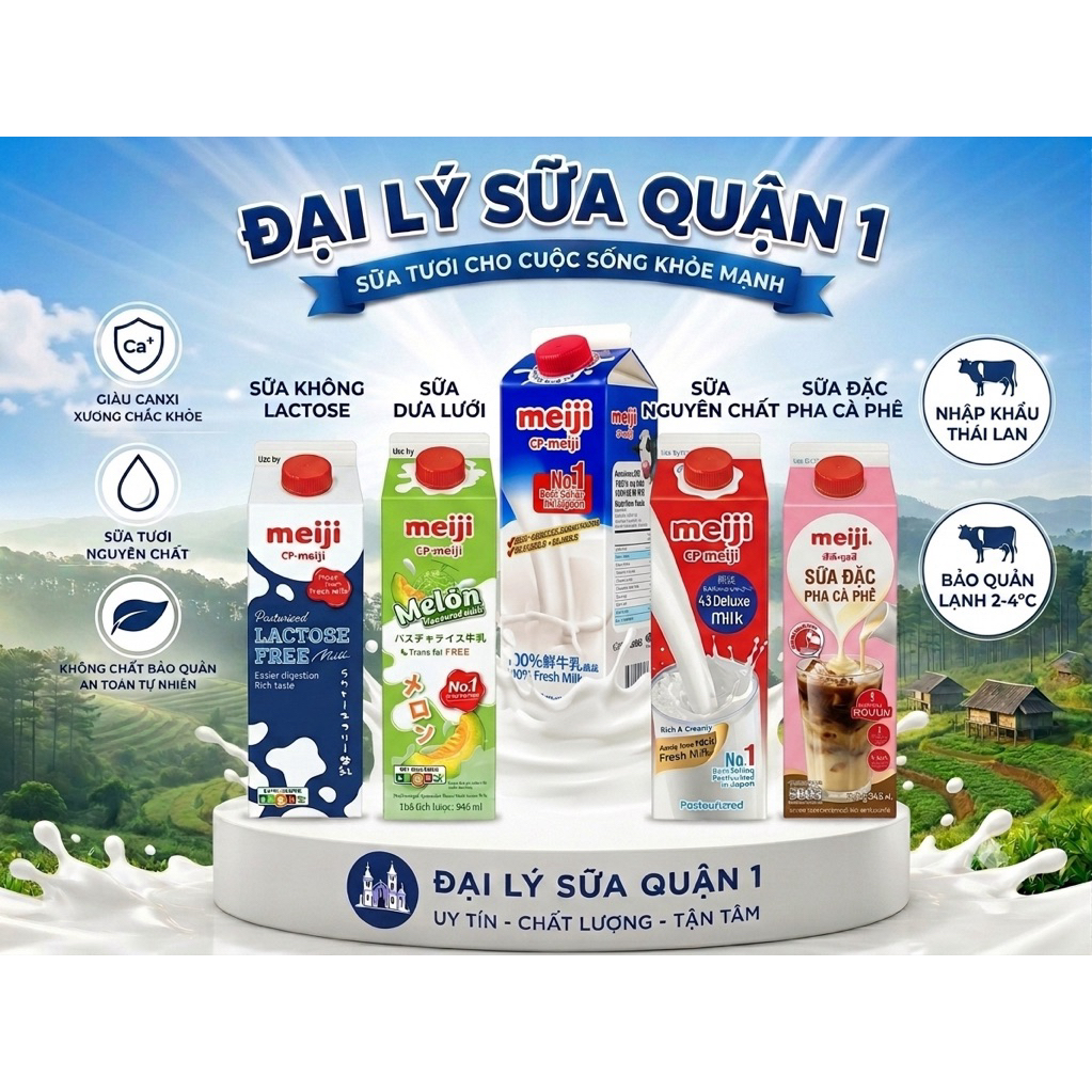 Sữa tươi MEIJI thanh trùng nguyên chất 946ML