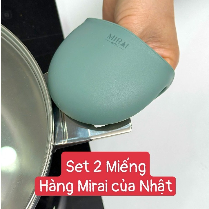 [MIRAI NHẬT] Set 2 miếng lót tay cầm chống nóng silicone cao cấp Mirai của Nhật Bản