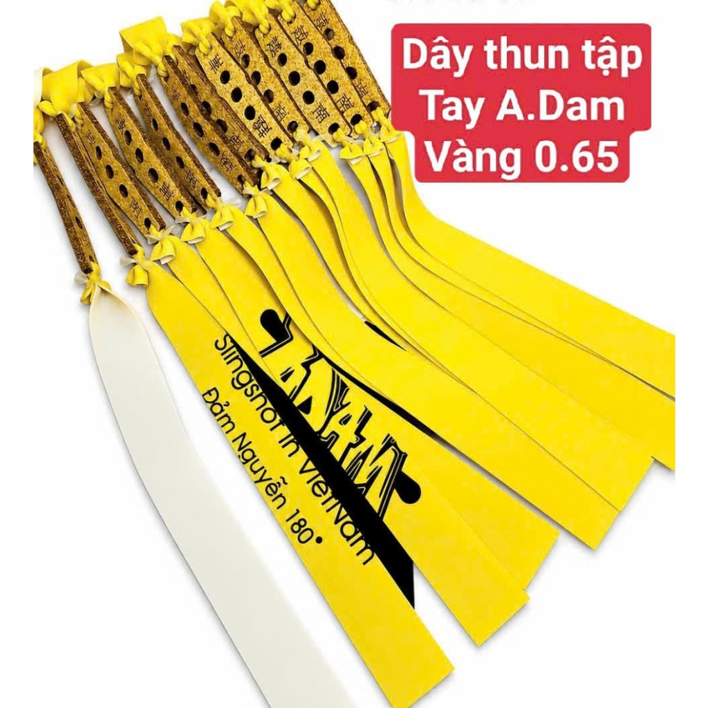 ADAM VÀNG 0.65 -  Bộ 5 Dây BỘ 10 DÂY Thun NÁ Cao Su ADAM VÀNG 0.65 KHỔ 130-140-150 dây KHÁNG LỰC bền