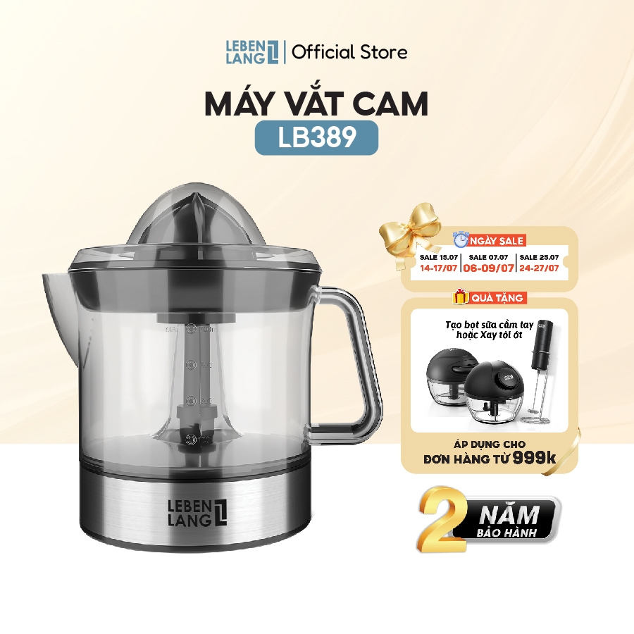[Best Seller] Máy vắt cam LEBENLANG LB389, dung tích 700ml, công suất 40W, BH 2 năm