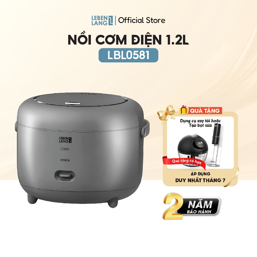 Nồi cơm điện Lebenlang LBL0581, 1200ml, công suất 350W, thiết kế hiện đại, bảo hành 2 năm