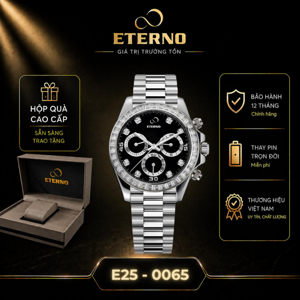 Đồng Hồ Nam - Thương Hiệu ETERNO E25-0065 Sang trọng, lịch lãm-WATCH